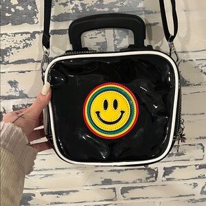 Delia’s x Current Mood Black Smiley Face Crossbody Bag